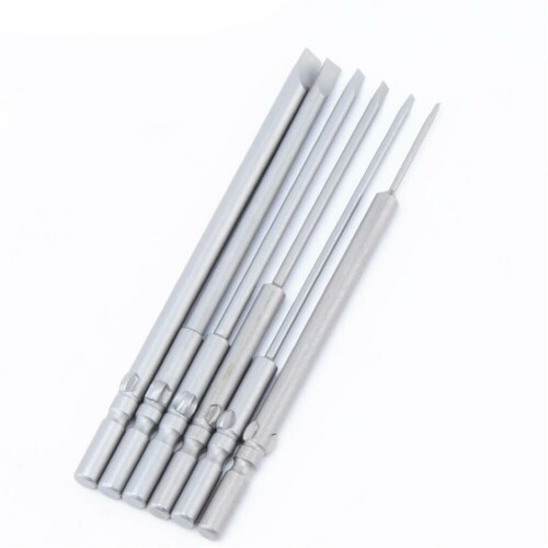 Refurbished 6 stks/partij Ronde 5mm Schacht 801 Elektrische Gleufschroevendraaier bit Onderdelen 100mm