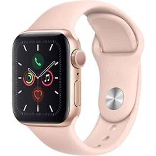 Refurbished Apple Watch Series 5 40 mm kast van goud aluminium met roze sportbandje [wifi]