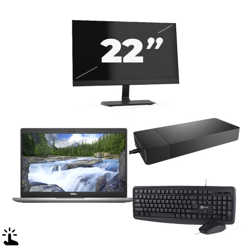 Refurbished Dell Latitude 5320 - Intel Core i5-11e Generatie - 13 inch - Touch - 16GB RAM - 256GB SSD - Windows 11 Home + 1x 22 inch Monitor