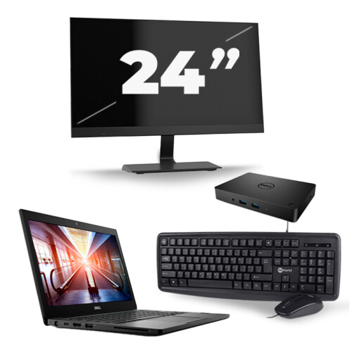 Refurbished Dell Latitude 7290 - Intel Core i5-8e Generatie - 12 inch - 16GB RAM - 256GB SSD - Windows 11 + 1x 24 inch Monitor