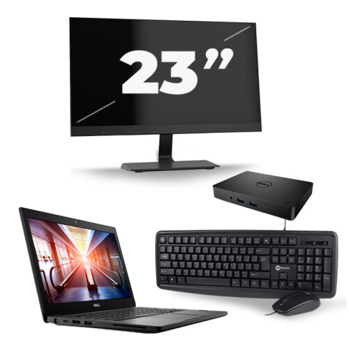 Refurbished Dell Latitude 7290 - Intel Core i5-8e Generatie - 12 inch - 16GB RAM - 256GB SSD - Windows 11 + 1x 23 inch Monitor