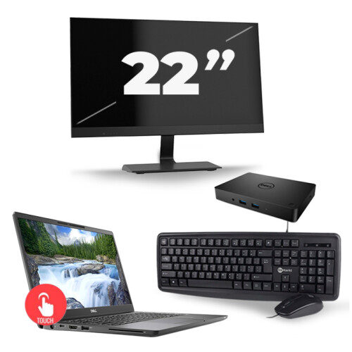 Refurbished Dell Latitude 7300 - Intel Core i7-8e Generatie - 13 inch - Touch - 16GB RAM - 256GB SSD - Windows 11 + 1x 22 inch Monitor
