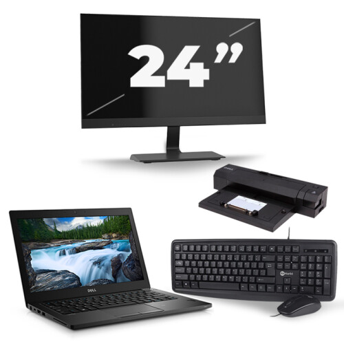 Refurbished Dell Latitude 7390 - Intel Core i7-8e Generatie - 13 inch - 16GB RAM - 256GB SSD - Windows 11 + 1x 24 inch Monitor