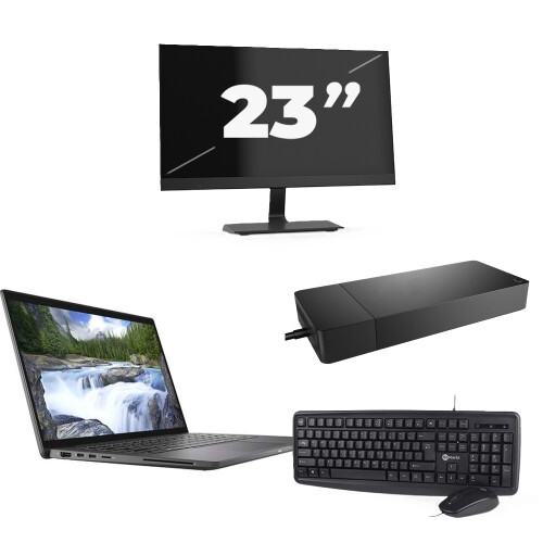 Refurbished Dell Latitude 7410 - Intel Core i5-10e Generatie - 14 inch - 16GB RAM - 256GB SSD - Windows 11 Home + 1x 23 inch Monitor