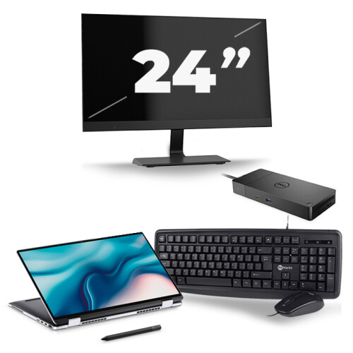 Refurbished Dell Latitude 9510 - Intel Core i7-10e Generatie - 15 inch - 16GB RAM - 256GB SSD - Windows 11 + 1x 24 inch Monitor