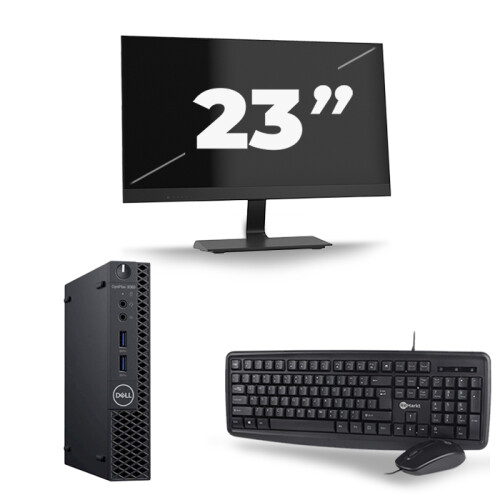 Refurbished Dell Optiplex 3060 Micro USFF - Intel Core i5-8e Generatie - 16GB RAM - 256GB SSD - Windows 11 + 1x 23 inch Monitor