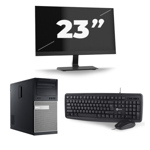 Refurbished Dell Optiplex 7010 Micro Tower - Intel Core i3-3e Generatie - 8GB RAM - 256GB SSD - Windows 10 + 1x 23 inch Monitor