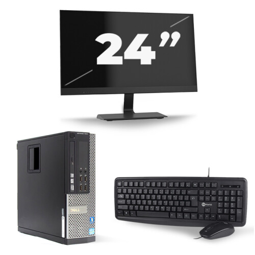 Refurbished Dell Optiplex 7010 SFF - Intel Core i5-3e Generatie - 8GB RAM - 256GB SSD - Windows 10 + 1x 24 inch Monitor