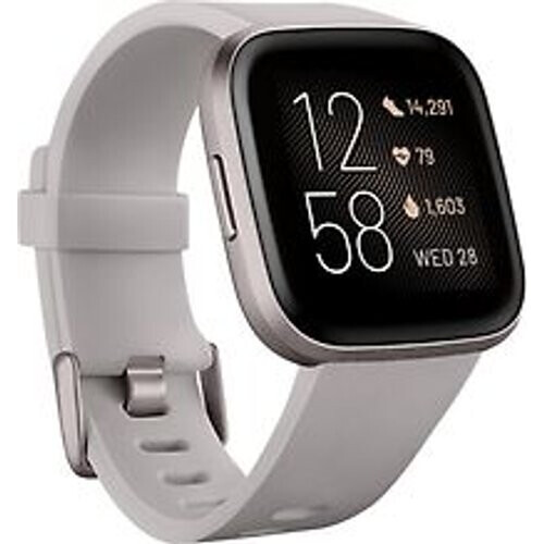 Refurbished Fitbit Versa 2 40 mm aluminium grijs met siliconen armband grijs [wifi]