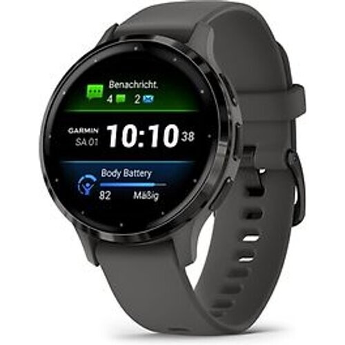 Refurbished Garmin Venu 3S 41 mm grijs van roestvrij staal met grijs behuizing en siliconen polsband [wifi]