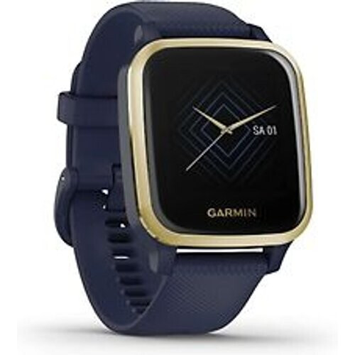 Refurbished Garmin Venu Sq Music 40 mm goud met siliconenarmband blauw [wifi]