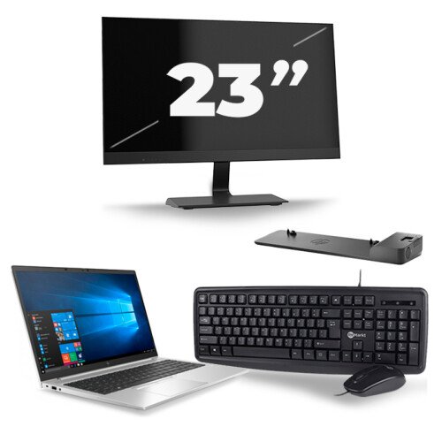 Refurbished HP EliteBook 850 G7 - Intel Core i5-10e Generatie - 15 inch - 8GB RAM - 256GB SSD - Windows 11 + 1x 23 inch Monitor