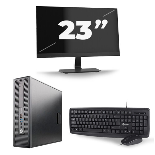 Refurbished HP EliteDesk 800 G2 SFF - Intel Core i3-6e Generatie - 8GB RAM - 120GB SSD - Windows 11 + 1x 23 inch Monitor