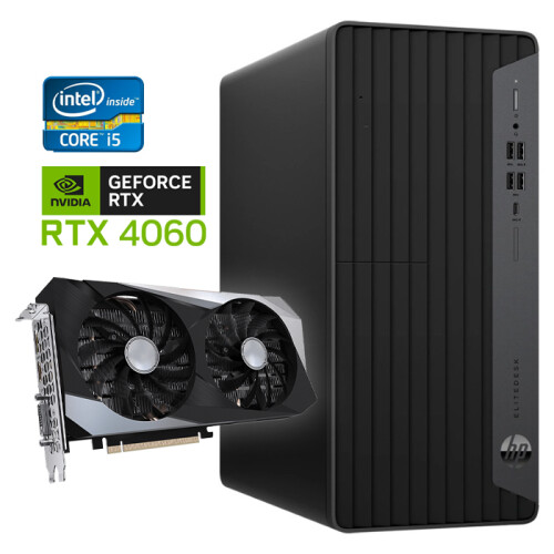 Refurbished HP EliteDesk 800 G6 Tower - Intel Core i5-10e Generatie - 32GB RAM - 512GB SSD - Nvidia RTX 4060 - Win11 - Game PC