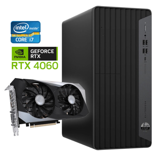 Refurbished HP EliteDesk 800 G6 Tower - Intel Core i7-10e Generatie - 32GB RAM - 512GB SSD - Nvidia RTX 4060 - Win11 - Game PC