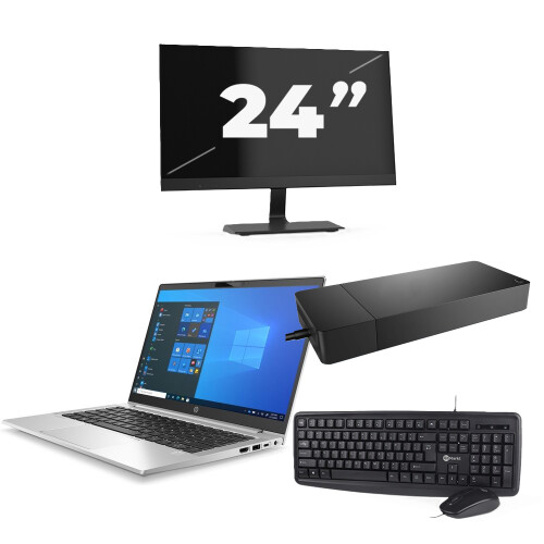 Refurbished HP ProBook 430 G8 - Intel Core i3-11e Generatie - 13 inch - 8GB RAM - 256GB SSD - Windows 11 Home + 1x 24 inch Monitor