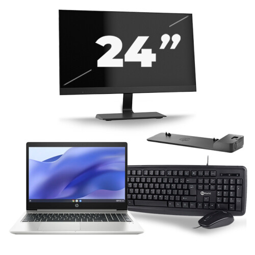 Refurbished HP ProBook 450 G7 - Intel Core i5-10e Generatie - 15 inch - 8GB RAM - 256GB SSD - Windows 11 + 1x 24 inch Monitor