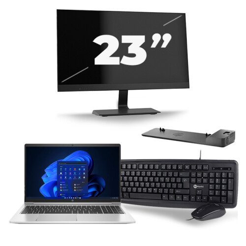 Refurbished HP Probook 450 G8 - Intel Core i5-11e Generatie - 15 inch - 8GB RAM - 256GB SSD - Windows 11 + 1x 23 inch Monitor