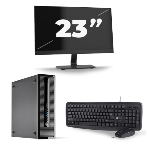 Refurbished HP ProDesk 400 G1 SFF - Intel Core i3-4e Generatie - 8GB RAM - 128GB SSD - Windows 10 + 1x 23 inch Monitor