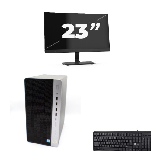Refurbished HP ProDesk 600 G4 Micro Tower - Intel Core i5-8e Generatie - 8GB RAM - 256GB SSD - Windows 11 + 1x 23 inch Monitor
