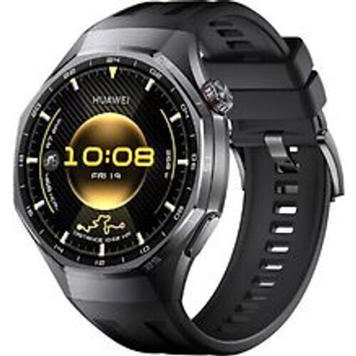Refurbished Huawei Watch GT 6 Pro 46 mm titaniumm kast zwart met fluorelastomeer bandje zwart