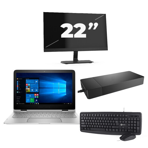 Refurbished Lenovo Thinkpad E14 G2 - Intel Core i3-11e Generatie - 14 inch - 8GB RAM - 256GB SSD - Windows 11 Home + 1x 22 inch Monitor
