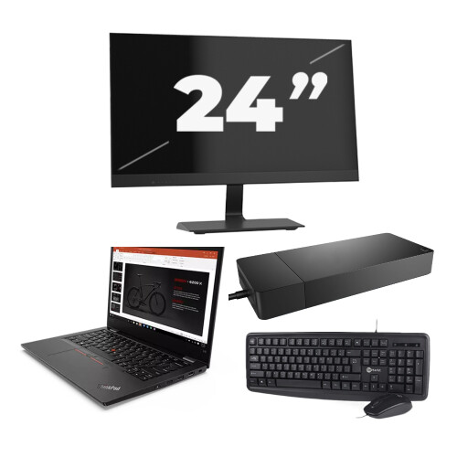 Refurbished Lenovo ThinkPad L13 G2 - Intel Core i5-11e Generatie - 13 inch - 8GB RAM - 256GB SSD - Windows 11 Home + 1x 24 inch Monitor