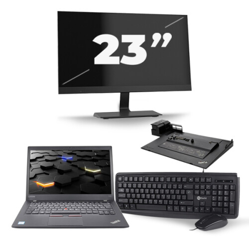 Refurbished Lenovo ThinkPad T460s - Intel Core i5-6e Generatie - 14 inch - 8GB RAM - 256GB SSD - Windows 11 + 1x 23 inch Monitor