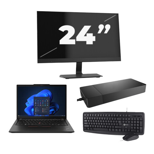 Refurbished Lenovo Thinkpad X13 - Intel Core i5-10e Generatie - 13 inch - 16GB RAM - 256GB SSD - Windows 11 + 1x 24 inch Monitor