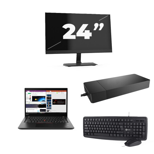 Refurbished Lenovo ThinkPad X395 - AMD Ryzen 5 PRO 3500U - 13 inch - 8GB RAM - 256GB SSD - Windows 11 Home + 1x 24 inch Monitor