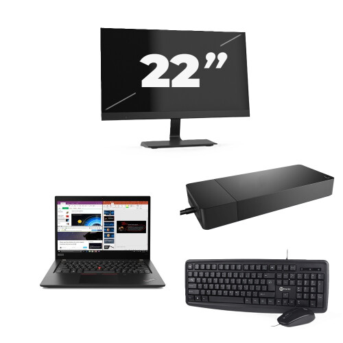 Refurbished Lenovo ThinkPad X395 - AMD Ryzen 7 PRO 3700U - 13 inch - 16GB RAM - 256GB SSD - Windows 11 Home + 1x 22 inch Monitor