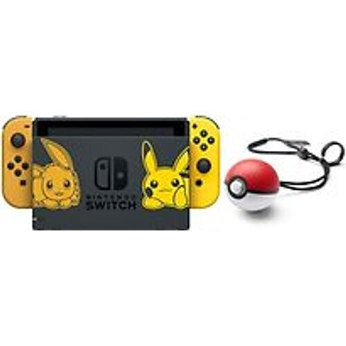 Refurbished Nintendo Switch 32 GB [Pokémon Let's Go Pikachu/Evoli edition incl. controller goud en Pokéball Plus, zonder spel] zwart
