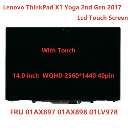 Refurbished Original 14.0 LED 3K COMPLETE LCD Whole Assembly for Lenovo ThinkPad X1 Yoga 2nd 2017 01AX897"