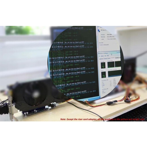 Refurbished PCI-E 1X to 16X Riser Card Adapter, USB3.0, 4-Pin Power Supply