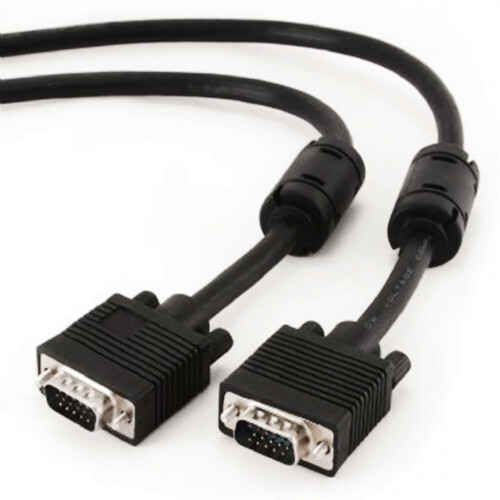 Refurbished Premium VGA HD15M/HD15M dual-shielded w/2*ferrite 10ft cable, black color