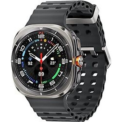 Refurbished Samsung Galaxy Watch Ultra (2025) 47 mm kast van titanium op titanium silver Marine Band dark gray [wifi + cellular]