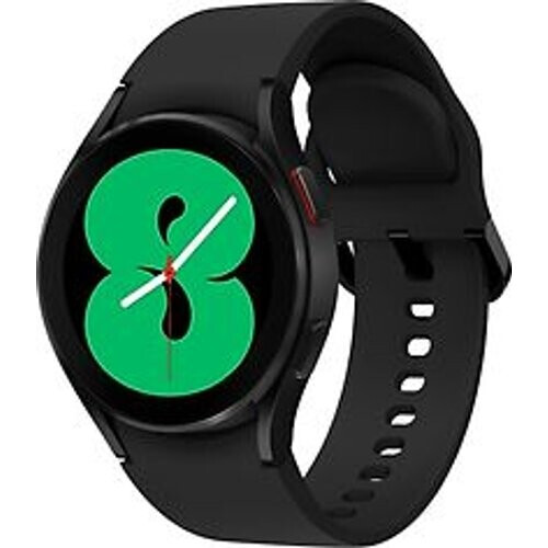 Refurbished Samsung Galaxy Watch4 40 mm aluminium kast zwart op siliconen bandje zwart [wifi + 4G]