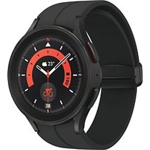 Refurbished Samsung Galaxy Watch5 Pro 45 mm horlogekast van Black Titanium op Graphite D-Buckle Sport Band M/L [Wi-Fi]
