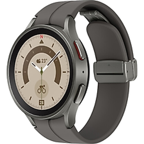 Refurbished Samsung Galaxy Watch5 Pro 45 mm horlogekast van Grey Titanium op Grey Sport Band M/L [Wi-Fi]
