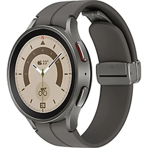 Refurbished Samsung Galaxy Watch5 Pro 45 mm horlogekast van Grey Titanium op Grey D-Buckle Sport Band M/L [Wi-Fi]