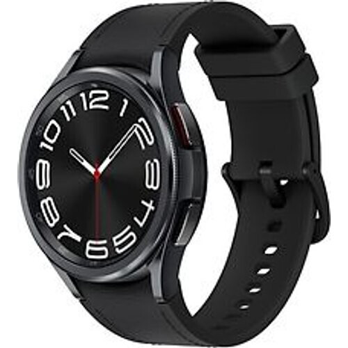 Refurbished Samsung Galaxy Watch6 Classic 43 mm roestvrij staal kast black op leren bandje S/M graphite [wifi]