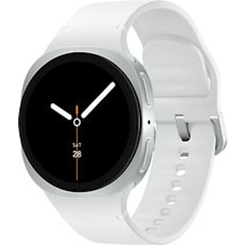 Refurbished Samsung Galaxy Watch8 40 mm aluminium kast silver op Sport Band S/M white [Wi-Fi]