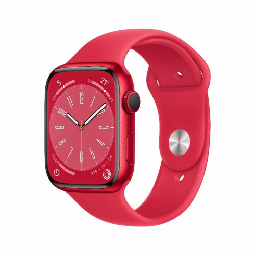 Refurbished Apple Watch Series 8 GPS 45 mm Aluminium Rood Als nieuw