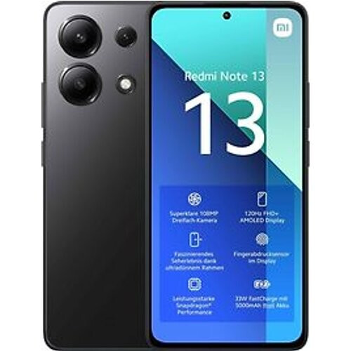 Refurbished Xiaomi Redmi Note 13 Dual SIM 128GB 6GB RAM middernacht zwart