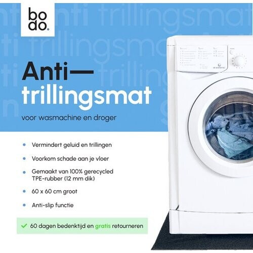 Tweedekans Bodo® Anti Trillingsmat Wasmachine en droger - 60x60x1.2cm