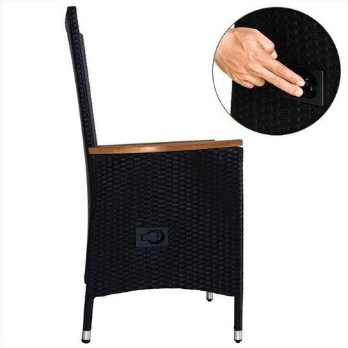 Tweedekans Casaria Polyrattan Tuinset - 8 Stoelen 1Tafel incl. Kussens - Zwart