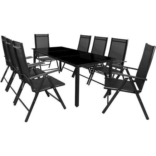 Tweedekans Casaria Tuinset Bern – 8 Personen Aluminium 8 Stoelen 1 Tafel - Antraciet