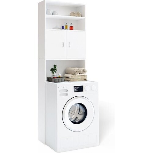 Tweedekans Casaria Wasmachine Kastje - 2 deuren 185x63x20cm - wit