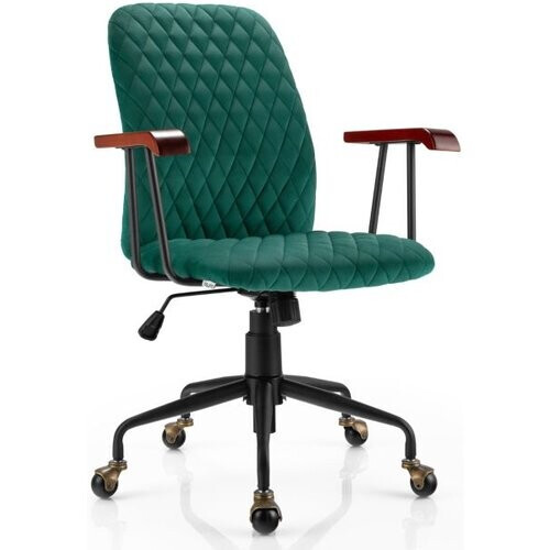 Tweedekans Coast Bureaustoel – Verstelbaar – Swivel Chair – Velvet – Voor Thuiswerk – 62,5 x 60,5 x 89,5-97,5 cm – Groen