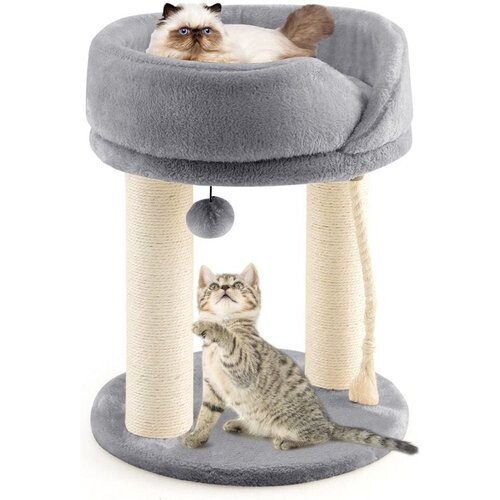 Tweedekans Coast Cat Tree Cat krabpaal met zachte stoel sistale toren voor katten grijs